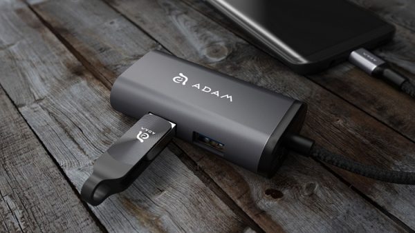 هاب سه پورت USB-C ادم المنتس Adam Elements CASA Hub eC301 Adapter USB-C to Lan 3 Port Gray - Image 2