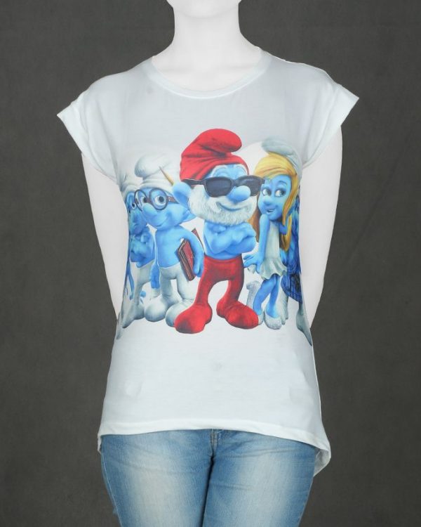 تیشرت طرح Smurfs دخترانه برند Lilac