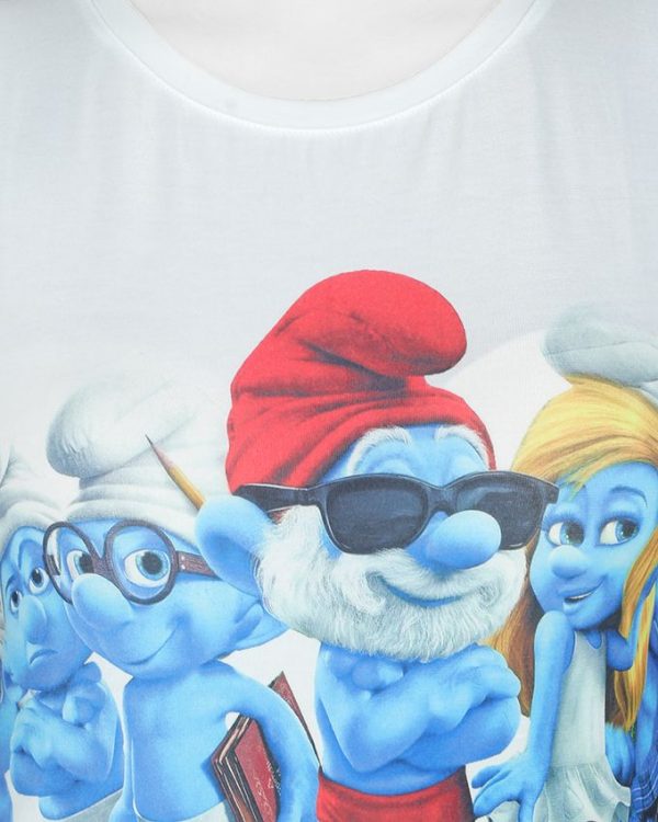 تیشرت طرح Smurfs دخترانه برند Lilac - Image 4