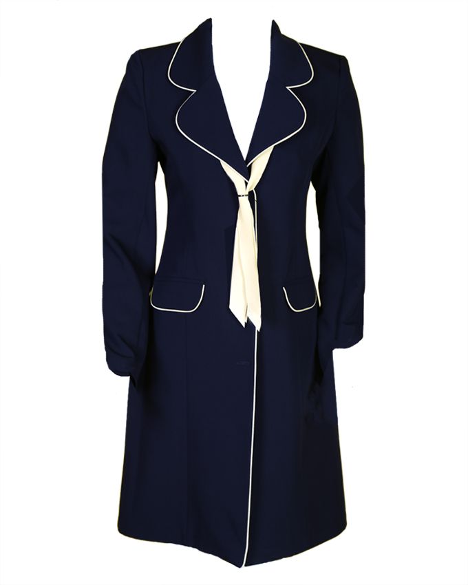 مانتو شلوار اداری با کروات کرم Minel - Image 4